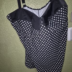 Always For Me Black and White Polka Dot Swimsuit